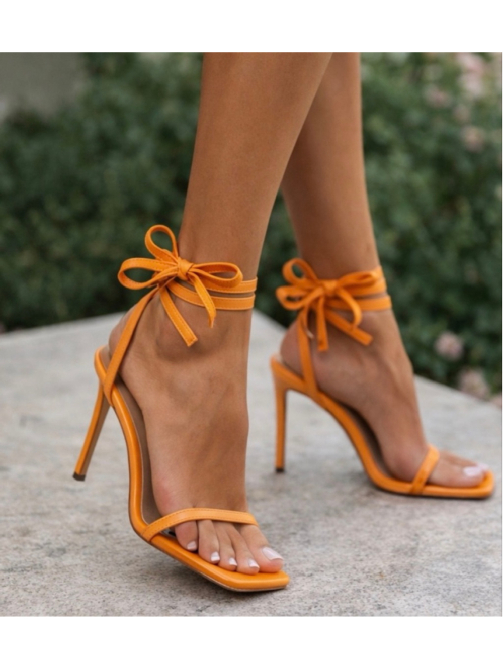 NEW Women's Steve Madden Orange Uplift Ankle-Wrap Heels Size 8